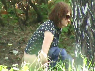 Hot hidden cam is recording how cutie is pissing in the voyeur video outdoors